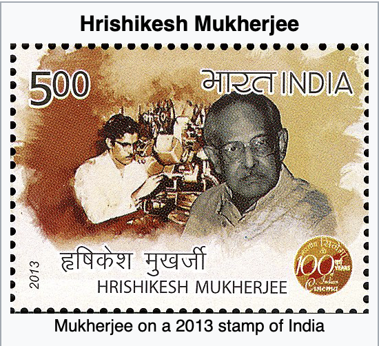 postage stamp on Hrishikesh Mukherjee shows हृषिकेश मुखर्जी